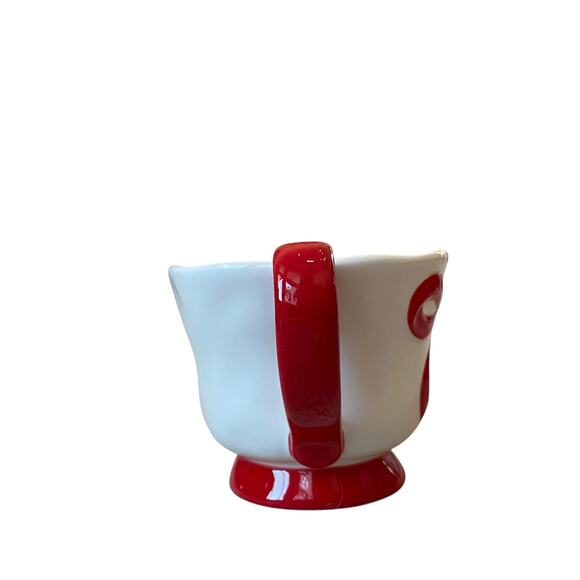 Hand Painted RED BOW Mug Set of 2 Christmas Holiday Glam New - Picture 5 of 16